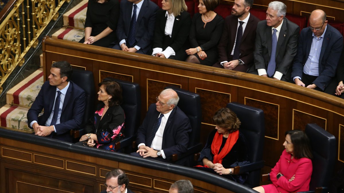 Pedro Sánchez, ayer en el Congreso.