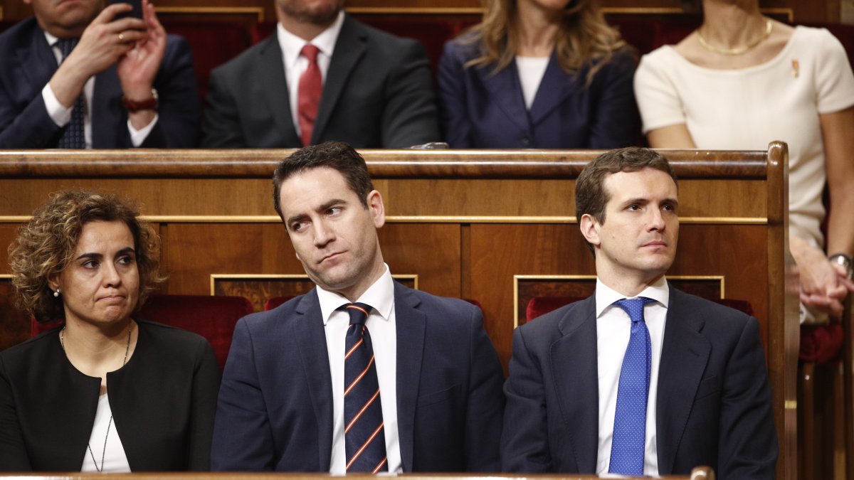 Pablo Casado, ayer en el Congreso.
