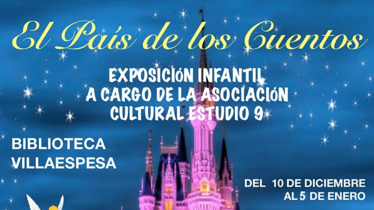 Cartel de la exposición de cuentos clásicos en Biblioteca Villaespesa.