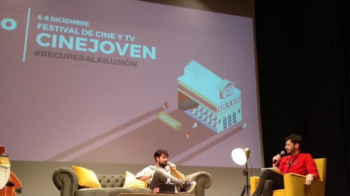 Amodeo protagonizó una de las charlas celebradas en el Festival de Cine y Televisión Cinejoven.