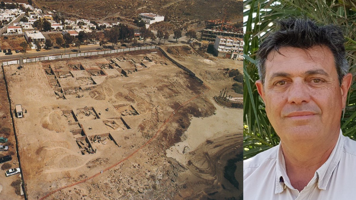 Vista publicada en la revista Axarquía de las excavaciones en Baria en 2004. El solar de Villaricos S.L. estaba fuera de la valla.