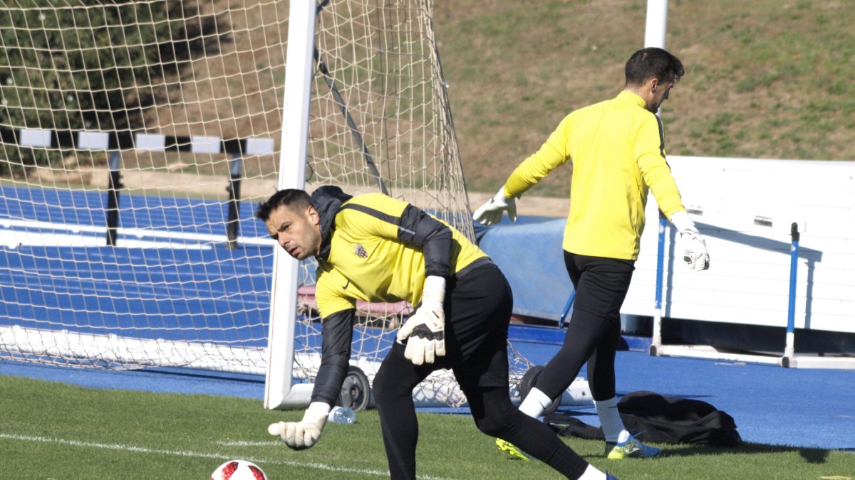 René Román entrenando en el Anexo.