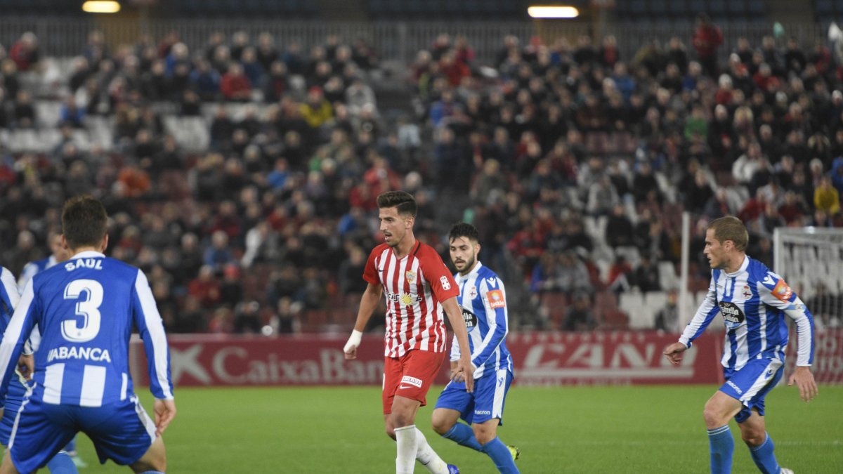 Juan Carlos en el partido contra el Deportivo.