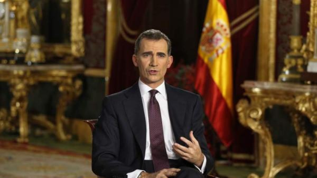 Imagen del Rey, Felipe VI en su discurso