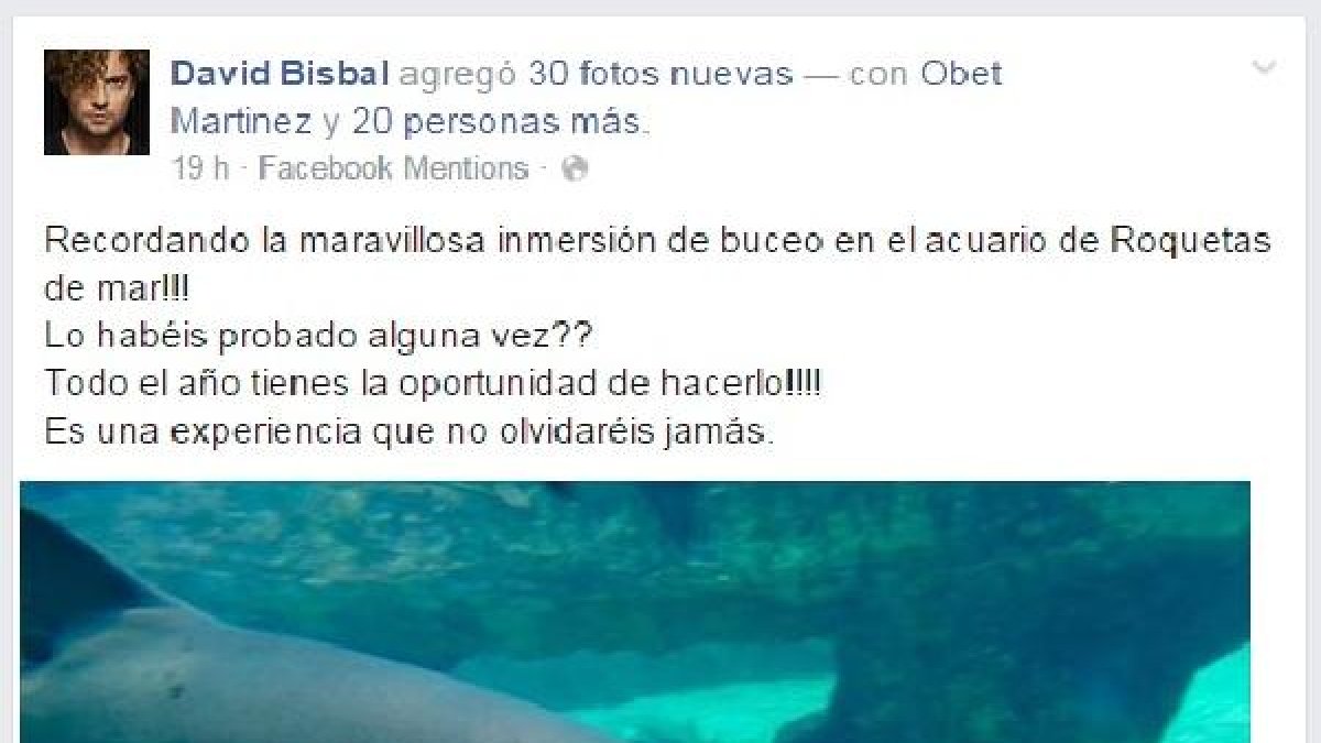 Perfil del cantante en la red social Facebook.