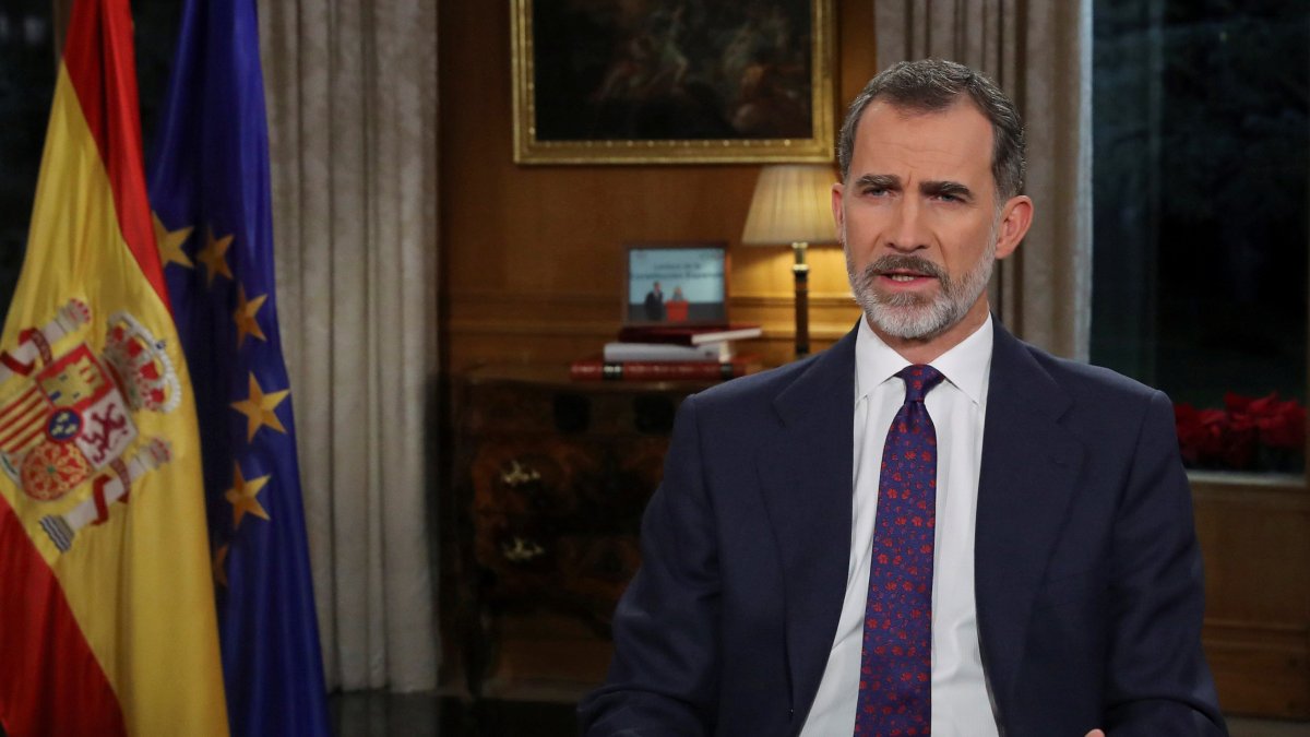 El Rey Felipe VI en Zarzuela durante su mensaje navideño a los españoles, el quinto que pronuncia