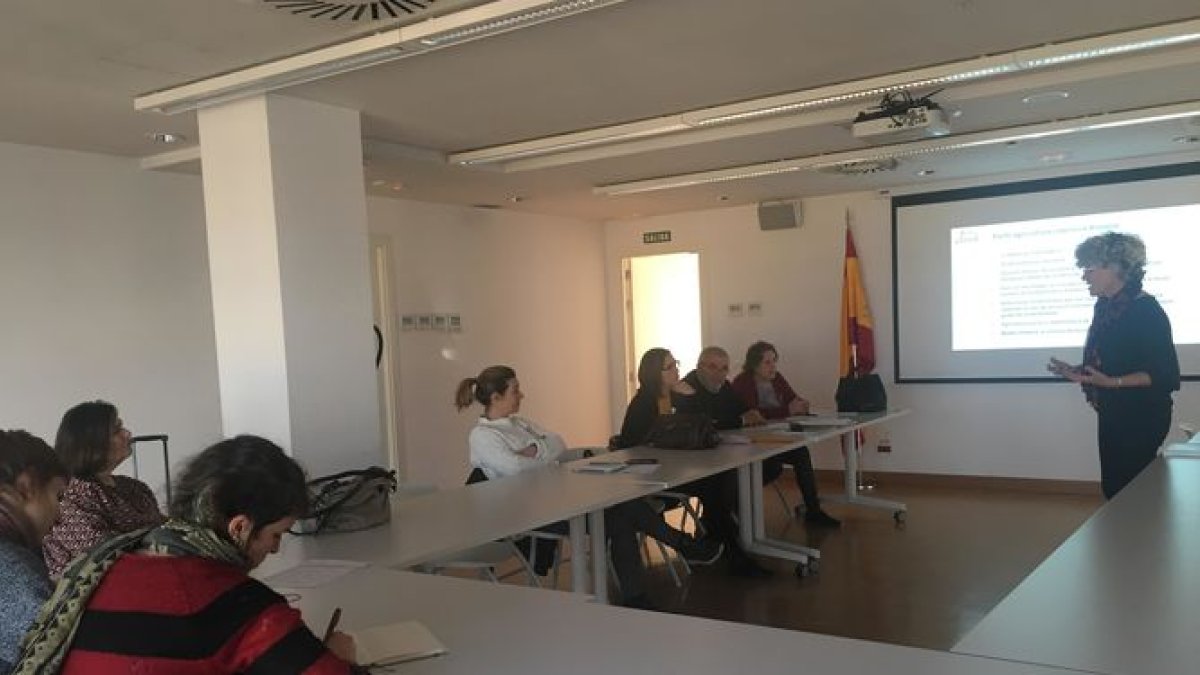 Lola Gómez Ferrón impartiendo cursos.