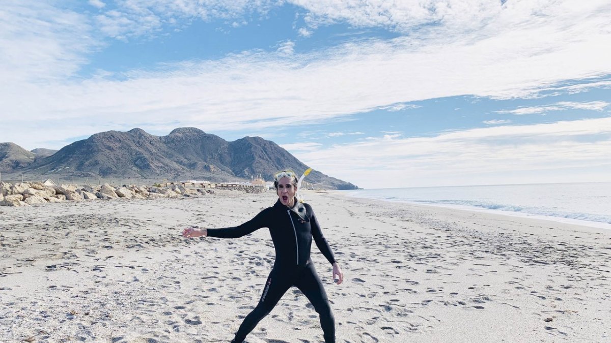 Mario Vaquerizo, en el rodaje del anuncio en Almería.