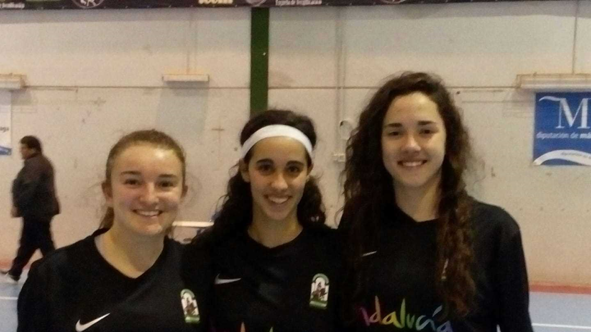 Las tres jugadoras almerienses.