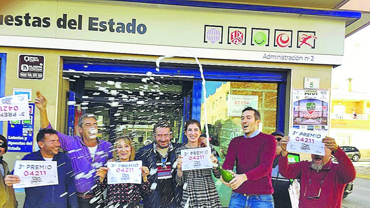 Una administración durante el sorteo de Navidad.