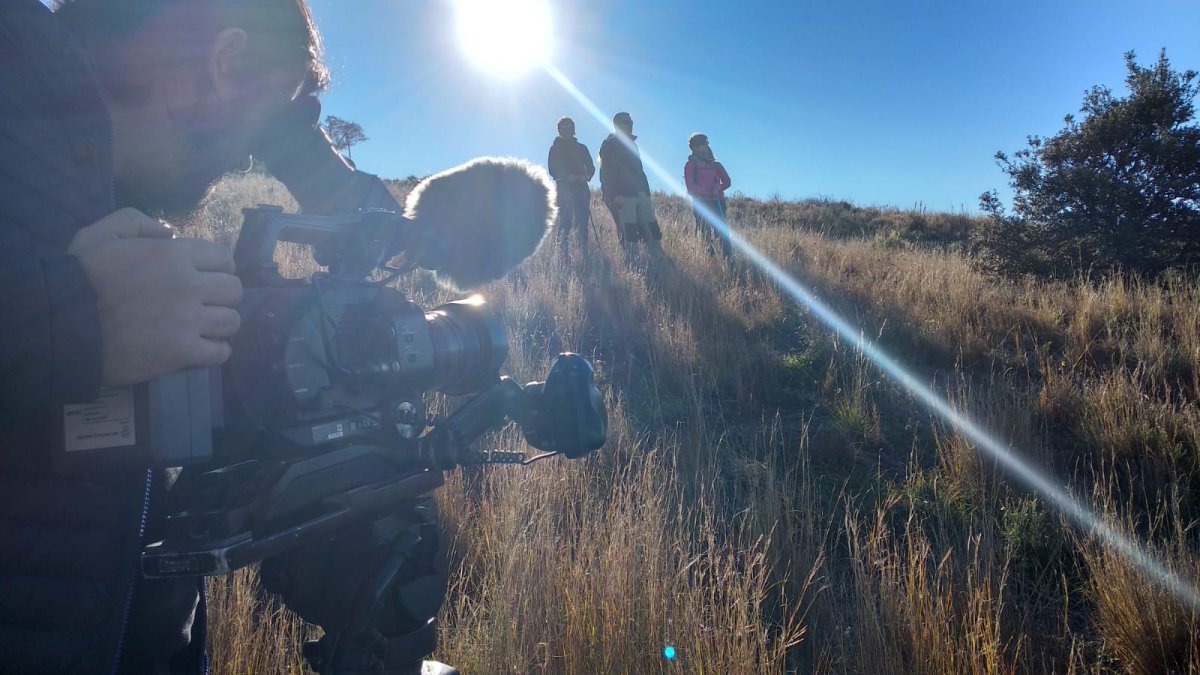 Un momento de la grabación del vídeo.