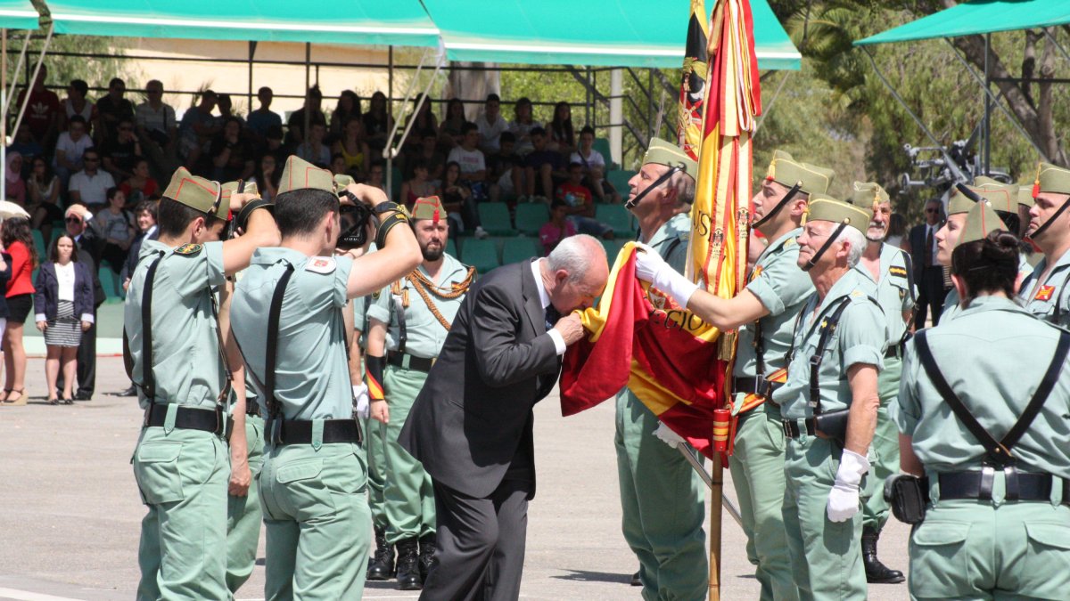 Jura de bandera en la base, en una imagen de archivo.