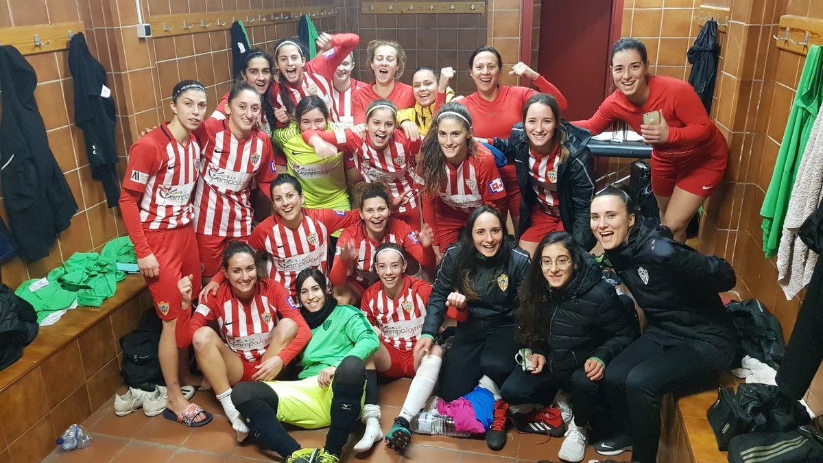 Celebración de la victoria rojiblanca.