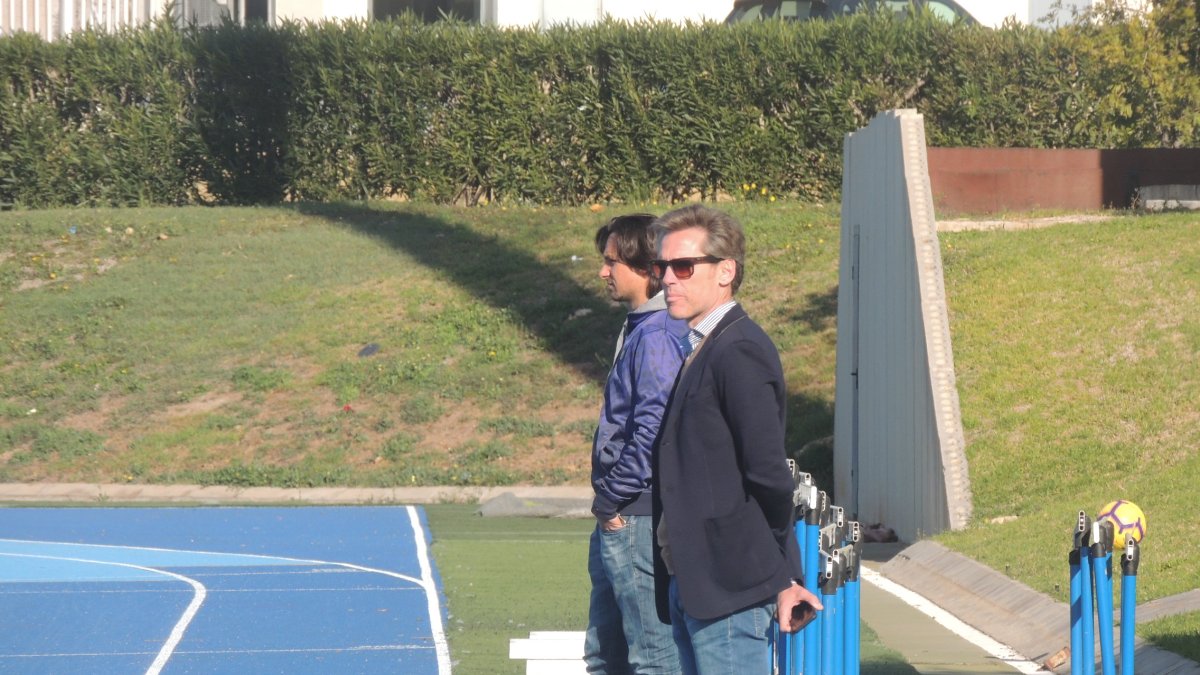 Corona, en el campo Anexo, con Ibán Andrés.