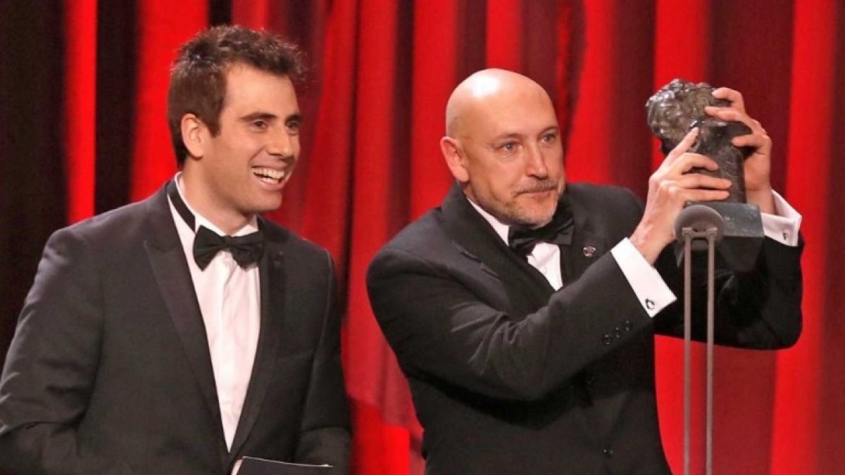 José herrera, a la izquierda, ha ganado el Premio Goya al Mejor Cortometraje de animación en su primer trabajo cinematográfico.