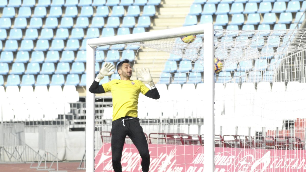 René Román en el entrenamiento de este jueves.