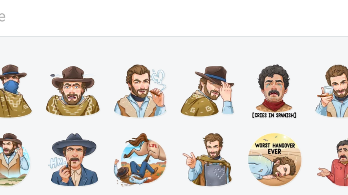 Colección de stickers de Clint Eastwood.