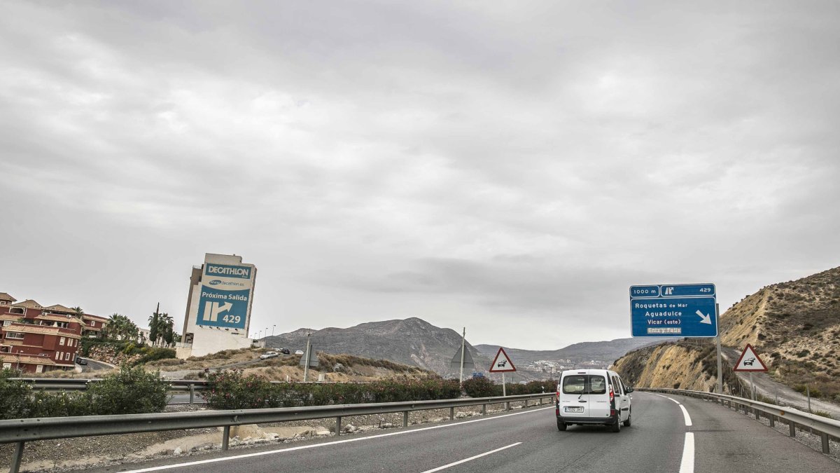 Autovia del Mediterráneo, a la altura de la salida hacia Aguadulce.