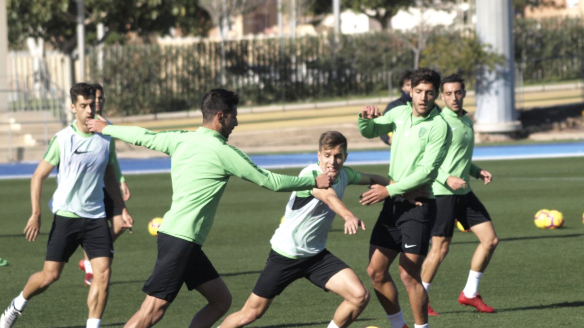 Corpas y Juan Carlos en una acción del entrenamiento.