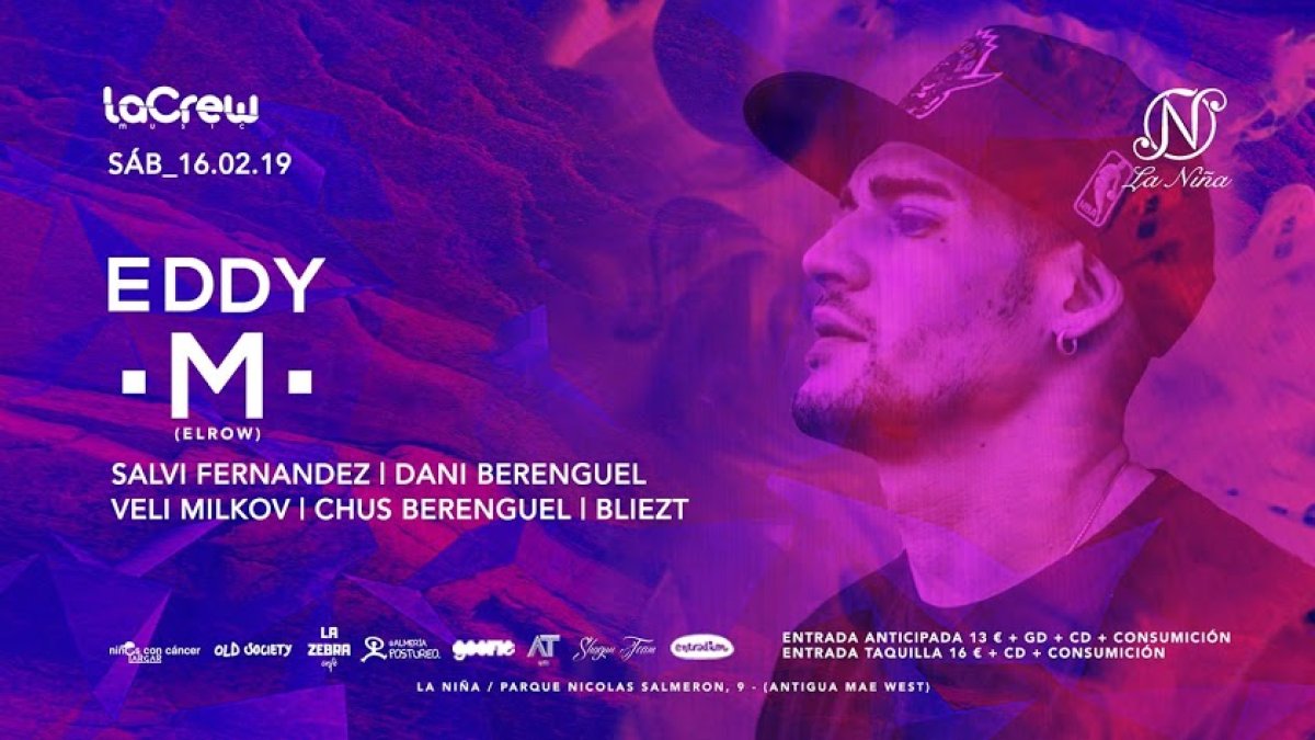 Cartel de la noche solidaria que reúne a la música electrónica almeriense.