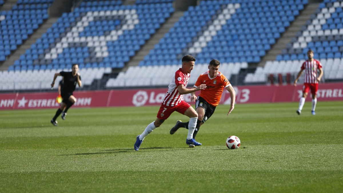 Javi Moreno en el partido contra el Cartagena.
