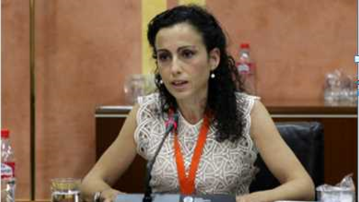 Gema Esteban, durante una comparecencia en el Parlamento.