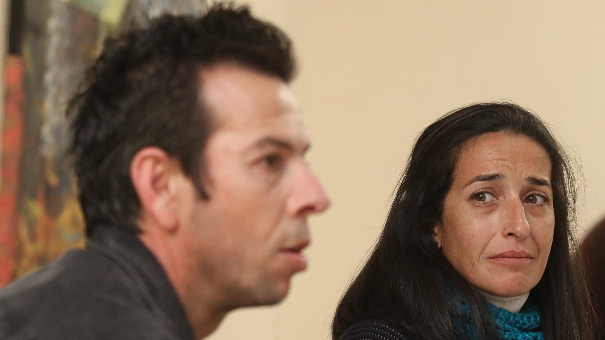 Los padres de Gabriel, ayer en rueda de prensa.