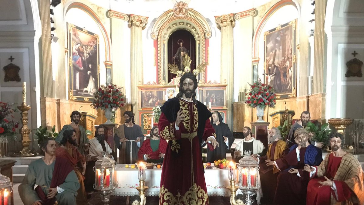 Montaje para celebrar el 20 aniversario de las imágenes. Fotografía cedida por la Hermandad de la Santa Cena.