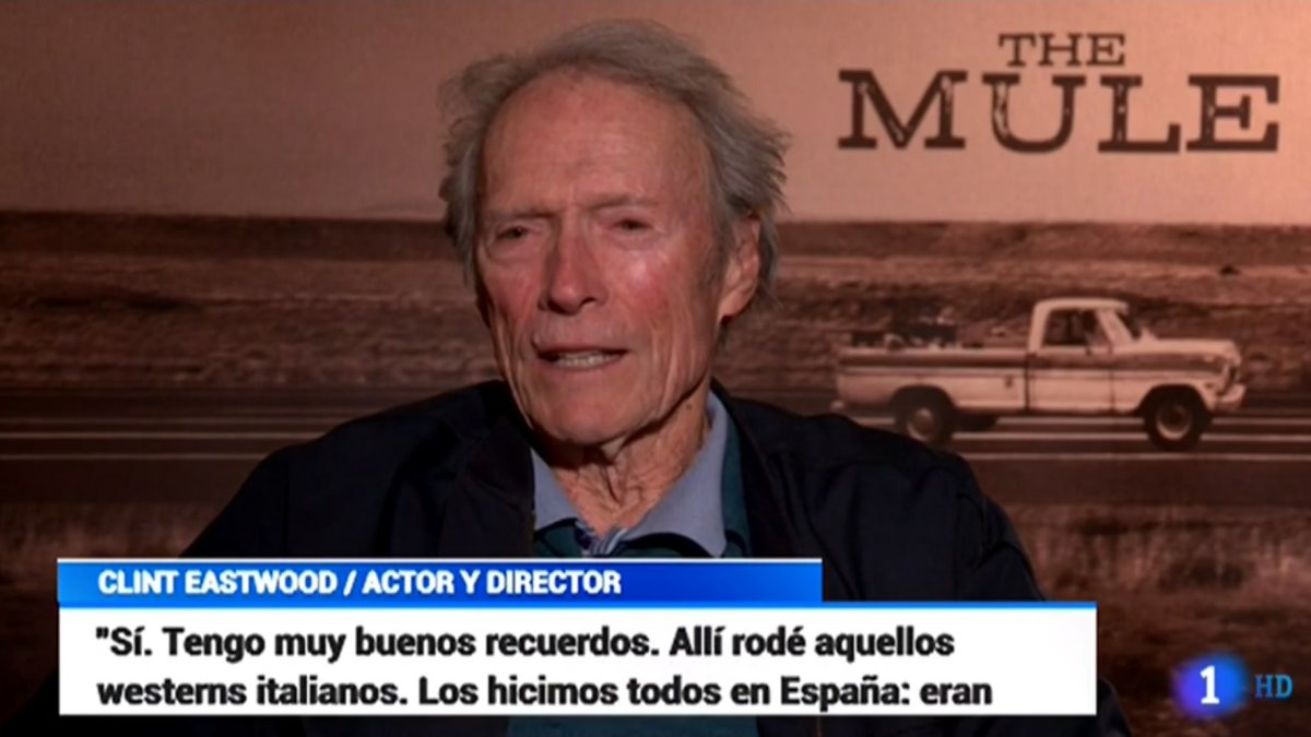 Clint Eastwood, durante una entrevista con TVE.