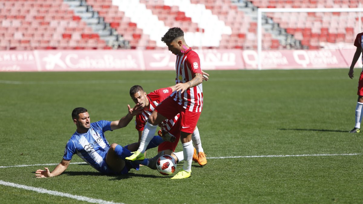 Navas y Óscar Lozano en el Almería B-Jumilla.