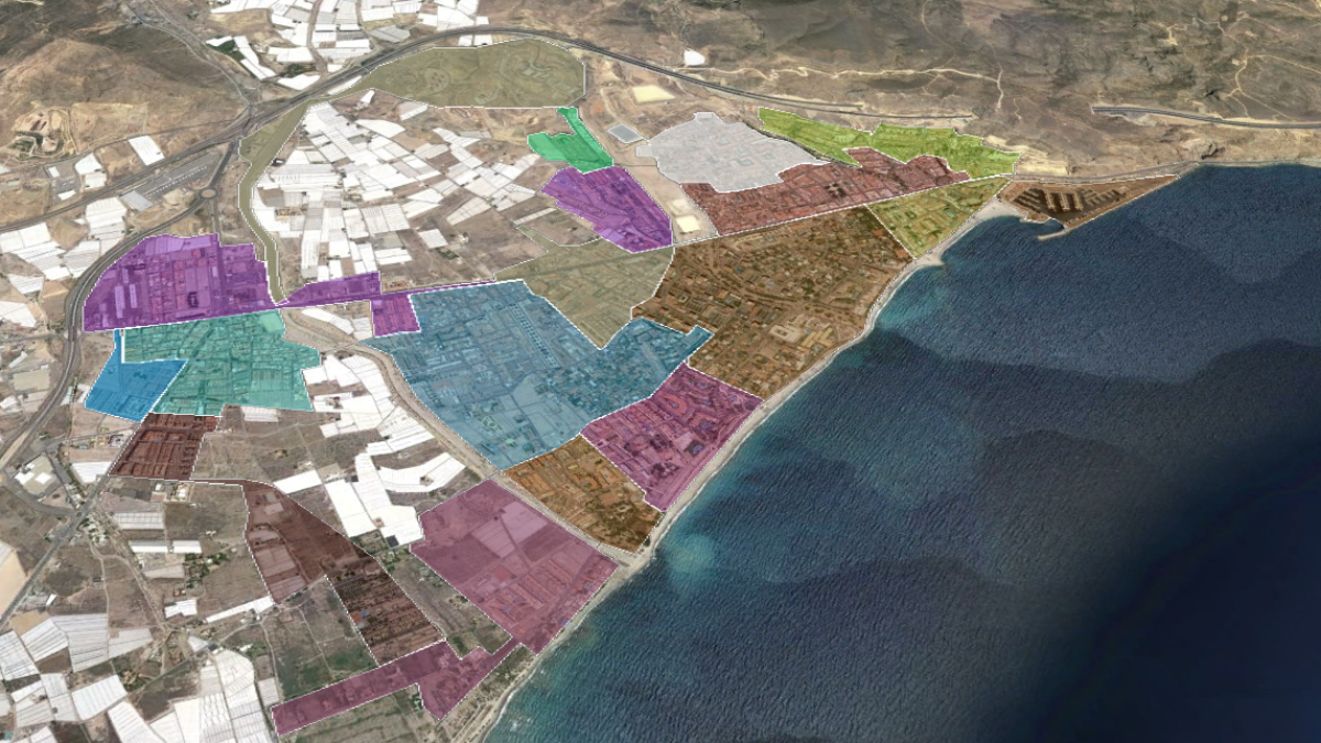 Mapa de microsectorización en Aguadulce, Roquetas de Mar.