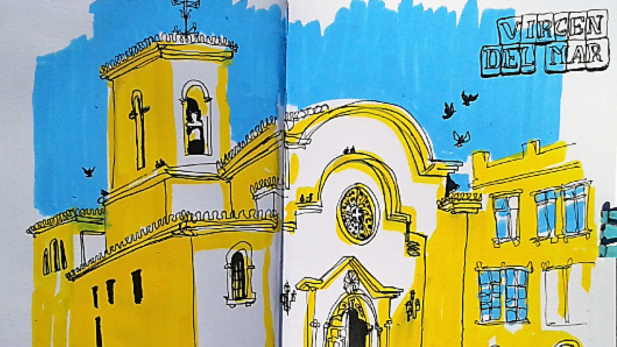 Juan Valle muestra su visión de la Patrona en una de las obras que podrán verse.