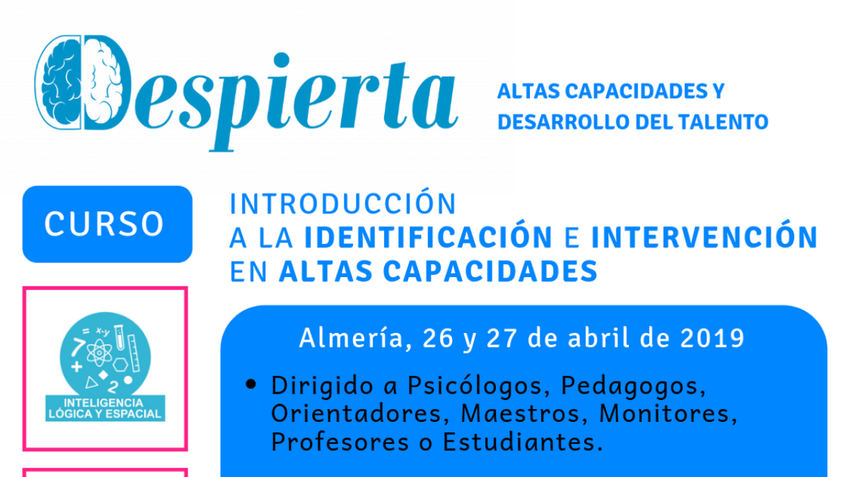 Curso Programa Despierta Almería para la Identificación de Altas Capacidades.