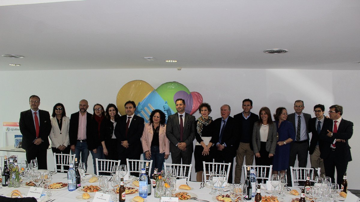 Presidentes colegiales de distintas provincias españolas con la presidenta almeriense, ponentes y la subdirectora de La Voz.