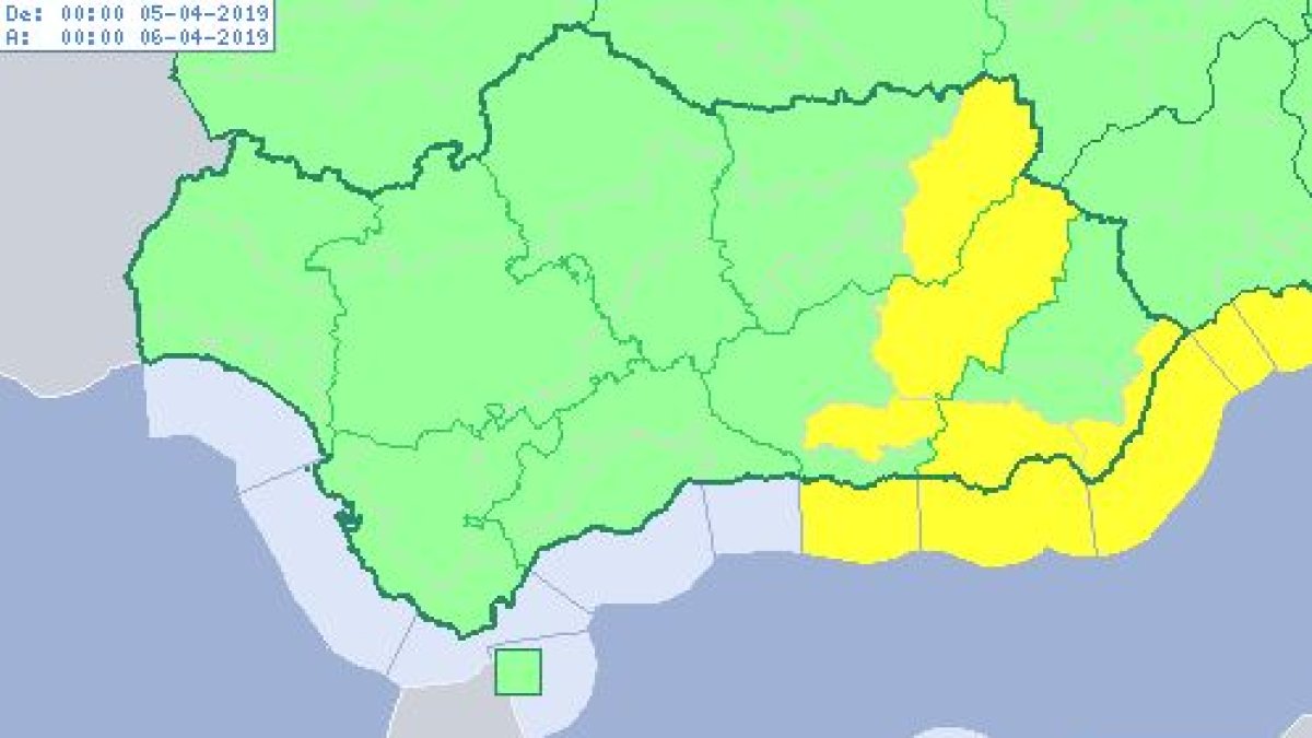 Alerta amarilla por viento y olas según la web de Aemet.