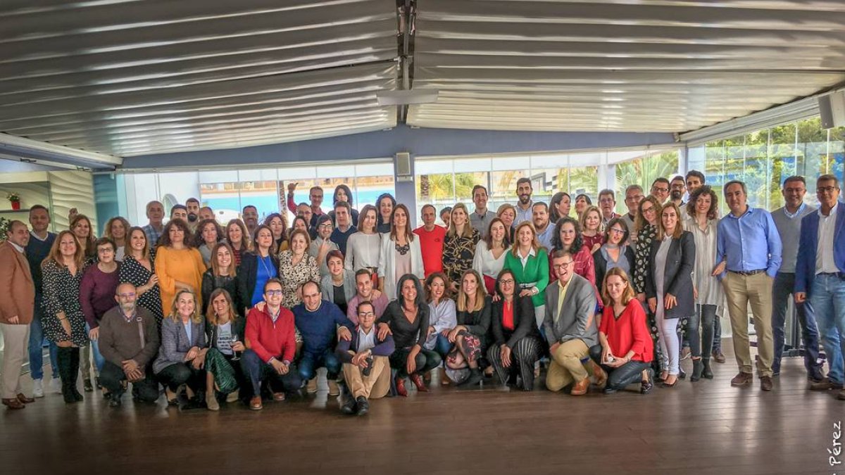 Los trabajadores durante la celebración.