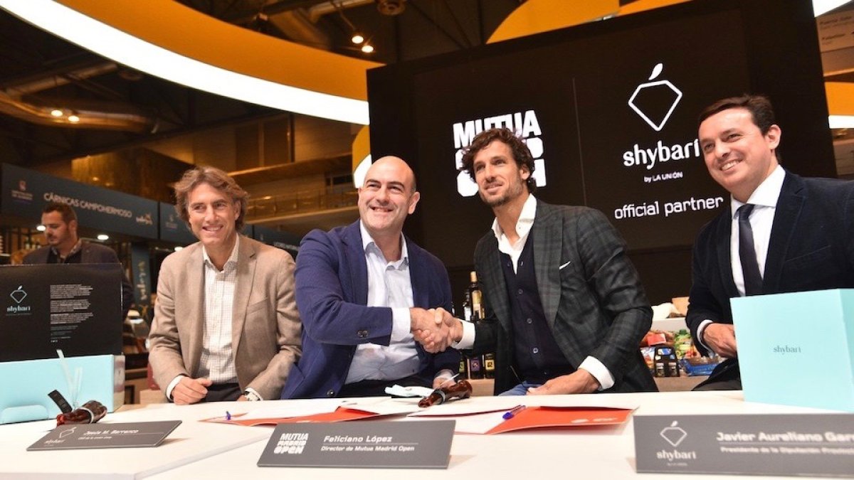 Feliciano López en la puesta de largo de Shybari para el Mutua Madrid Open