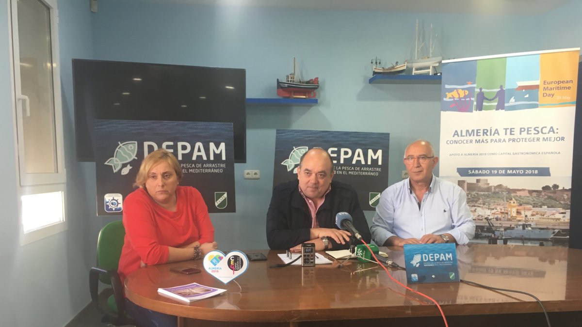 Angeles Cayuela, José María Gallart e Ignacio López, representantes del sector pesquero.
