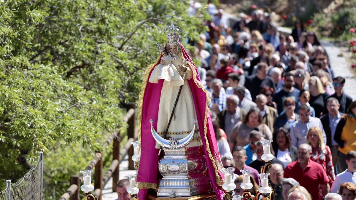 Procesión de la Virgen de la Cabeza, en una romería anterior.
