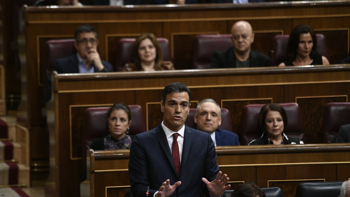 Pedro Sánchez en una intervención en el Congreso.