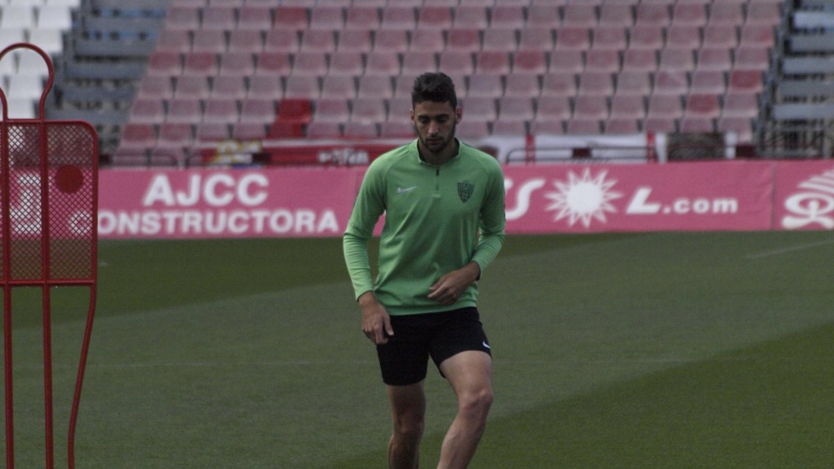 Iván Martos en el entrenamiento de este jueves.