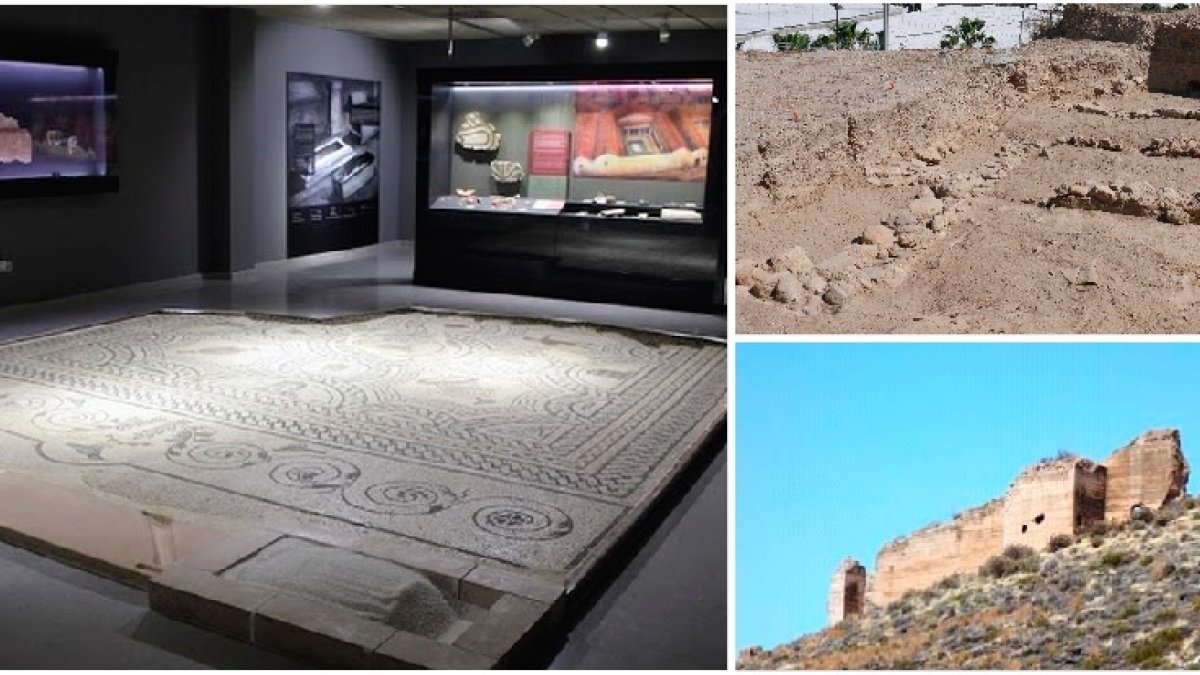 Imágenes de los tres elementos patrimoniales del Poniente almeriense.