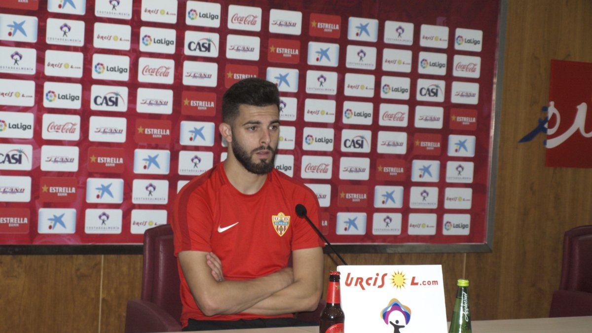 Luis Rioja tras el entrenamiento de este miércoles.