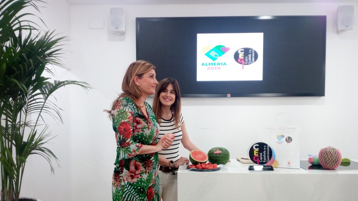 Isabel Jiménez, esta mañana en la sede de Almería 2019.