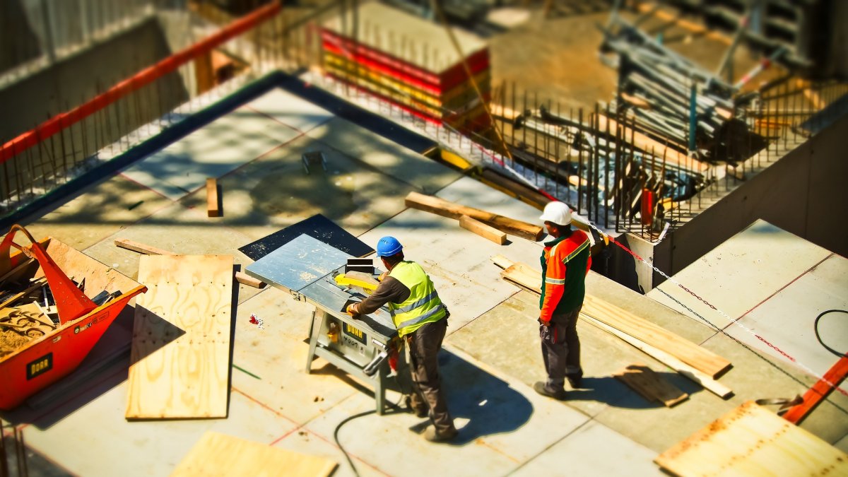 Trabajadores de la construcción, durante su jornada.