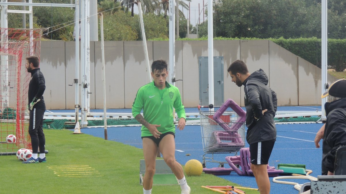 Gaspar en un entrenamiento en el Anexo.