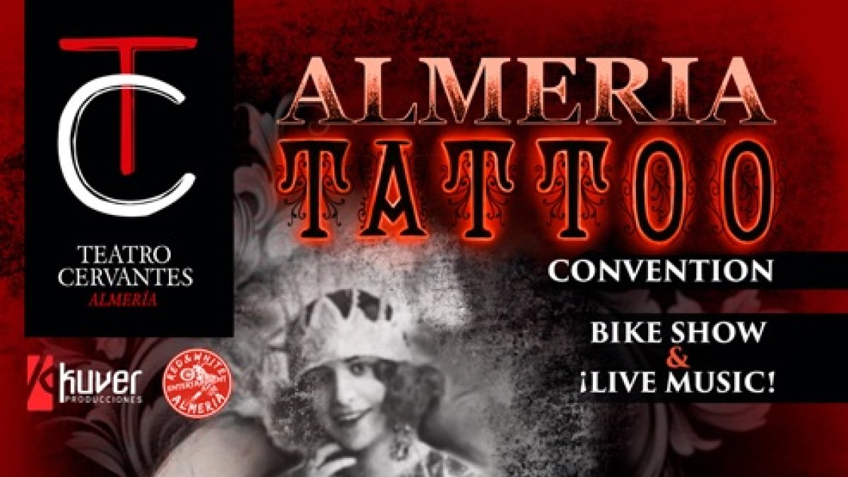 Detalle del cartel de la Almería Tatoo, convención que se celebra este fin de semana en el Cervantes.