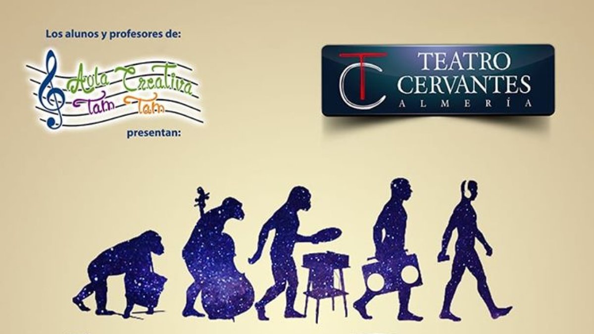 Cartel del Festival Fin de Curso 2019 de Aula Creativa de Música en el Teatro Cervantes.