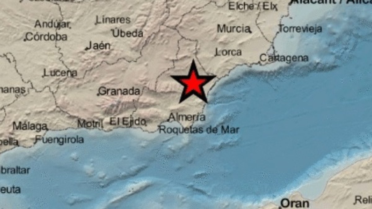 Lugar del epicentro del terremoto.
