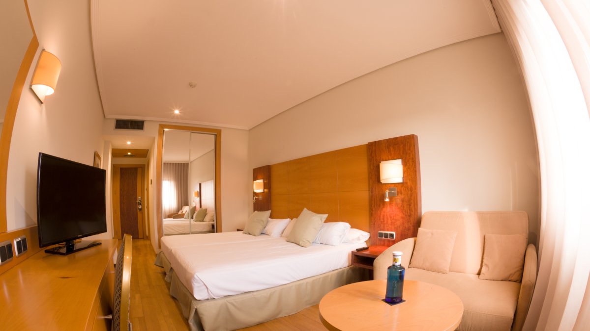 Una de las habitaciones del hotel.